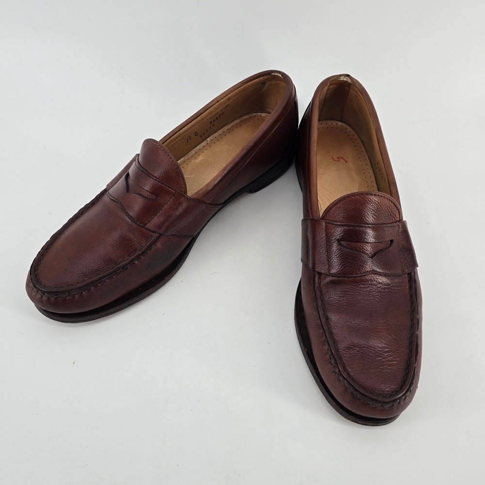 Allen Edmonds "Cameron" Penny Loafers Men's 11 C Brown Leather Made in USA